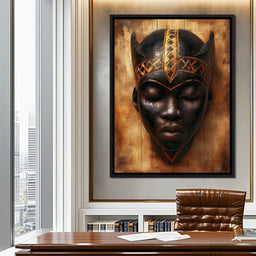 Golden Tribal Sentinel - NicheCanvas