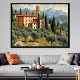 Tuscan Serenity Amidst Peaks - NicheCanvas