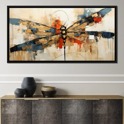 Golden Royal Geometric Harmony Dragonfly - Wildrose Creations - NicheCanvas