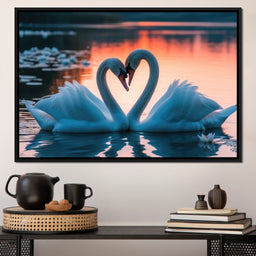 Swans In Love - Tooples Art - NicheCanvas