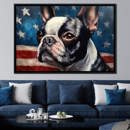 Land of the Brave Boston Terrier - NicheCanvas