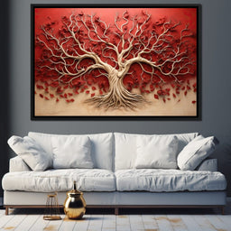 Gold and Red Tree of Life - NicheCanvas