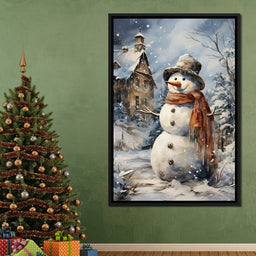 Christmas Snowman - NicheCanvas