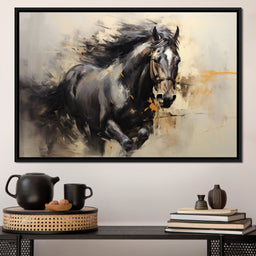 Surreal Black Horse - NicheCanvas