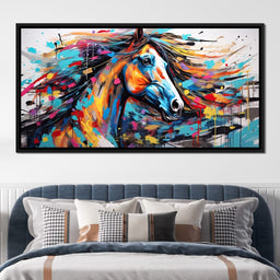 Vibrant Equine Mosaic - NicheCanvas