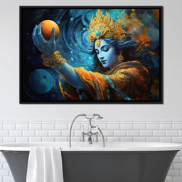 Krishna Holding the Planet - NicheCanvas