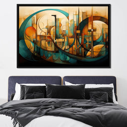 Divine Brushstrokes of Orange and Teal - NicheCanvas