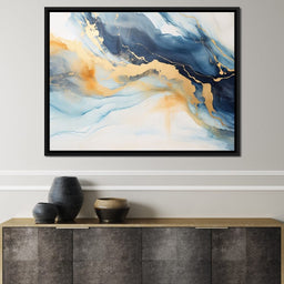 Golden Breeze Over Indigo Sea - NicheCanvas