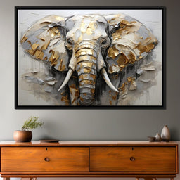 Silver and Gold Elephant - NicheCanvas