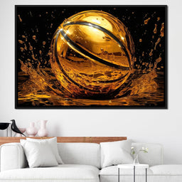 Golden Basketball - NicheCanvas