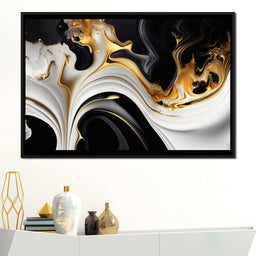 Marble-Lux Collection: Vibrant White & Gold Marble 06 - NicheCanvas