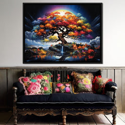 Mystic Rainbow Tree Twilight - NicheCanvas