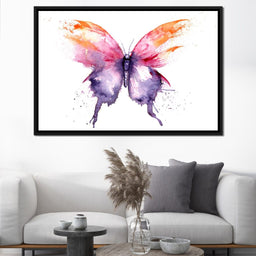 Watercolor Tricolor Butterfly - NicheCanvas