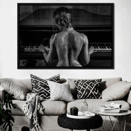 Young Woman Playing Piano - NicheCanvas