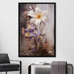 Fleeting Bloom in Grisaille - NicheCanvas