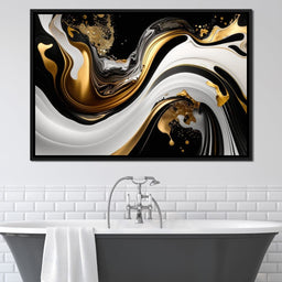 Marble-Lux Collection: Vibrant White & Gold Marble 11 - NicheCanvas