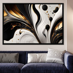 Marble-Lux Collection: Vibrant White & Gold Marble 01 - NicheCanvas
