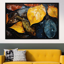 Autumn Dew on Amber Foliage - NicheCanvas