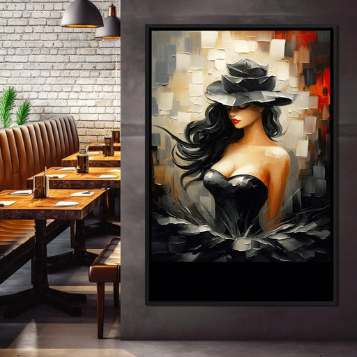 Noir Elegance in Bloom Canvas Print