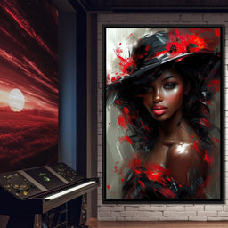 Sable Elegance with Poppy Flair - NicheCanvas