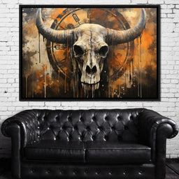 Bull Skull in the Gothic Twilight - Raven Blackwood - NicheCanvas