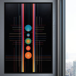 Futuristic Striped Colors - NicheCanvas