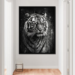 Tiger in Black & White - NicheCanvas
