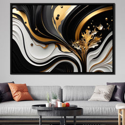 Marble-Lux Collection: Vibrant White & Gold Marble 10 - NicheCanvas