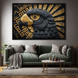 Golden Aztec Eagle Majesty - NicheCanvas