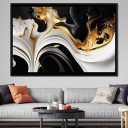 Marble-Lux Collection: Vibrant White & Gold Marble 06 - NicheCanvas