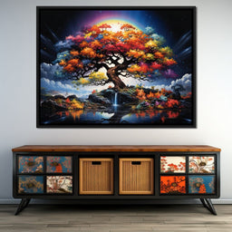 Mystic Rainbow Tree Twilight - NicheCanvas