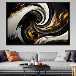 Marble-Lux Collection: Vibrant White & Gold Marble 05 - NicheCanvas