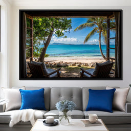 Tropical Serenity Window - NicheCanvas