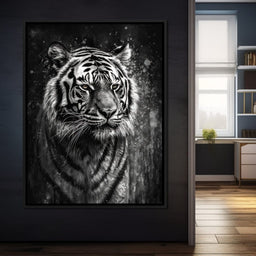 Tiger in Black & White - NicheCanvas