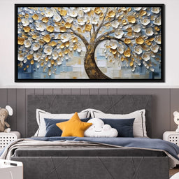 Ivory Golden Petal Melodies - NicheCanvas