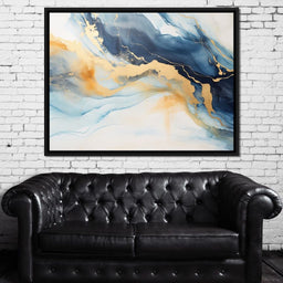 Golden Breeze Over Indigo Sea - NicheCanvas