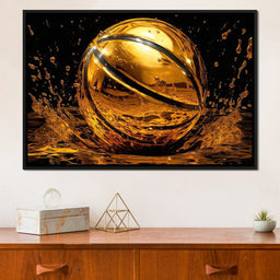 Golden Basketball - NicheCanvas