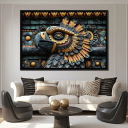 Aztec Serpent in Twilight - NicheCanvas