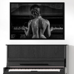 Young Woman Playing Piano - NicheCanvas