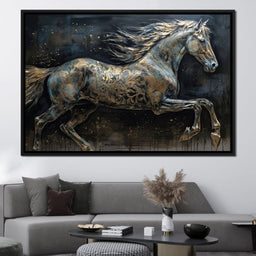 Gilded Grey Horse - NicheCanvas
