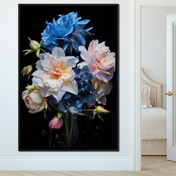 Midnight Flower Symphony - NicheCanvas