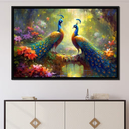 Two Peacocks - NicheCanvas