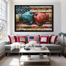 Stars and Stripes Boxing Showdown - NicheCanvas