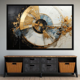 Azure Gold Horizon Fusion - Tanni Cylon - NicheCanvas