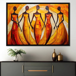 Women in Maroon Harmony - NicheCanvas