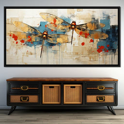 Golden Royal Geometric Dragonfly 05 - Wildrose Creations - NicheCanvas