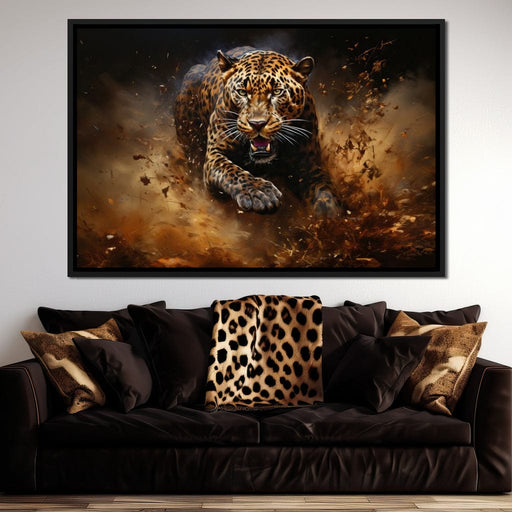 Running Leopard Canvas Print