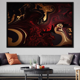 The Marble-Lux Collection: Dark Red & Vibrant Gold 15 - NicheCanvas