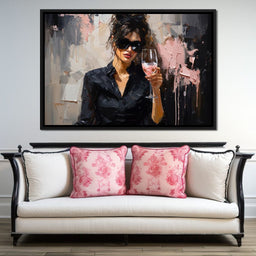 Effervescence in Ebony and Pink - NicheCanvas