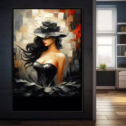 Noir Elegance in Bloom - NicheCanvas